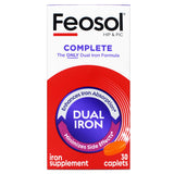 Feosol Complete Iron Supplement Caplets 28mg bottle with caplets
