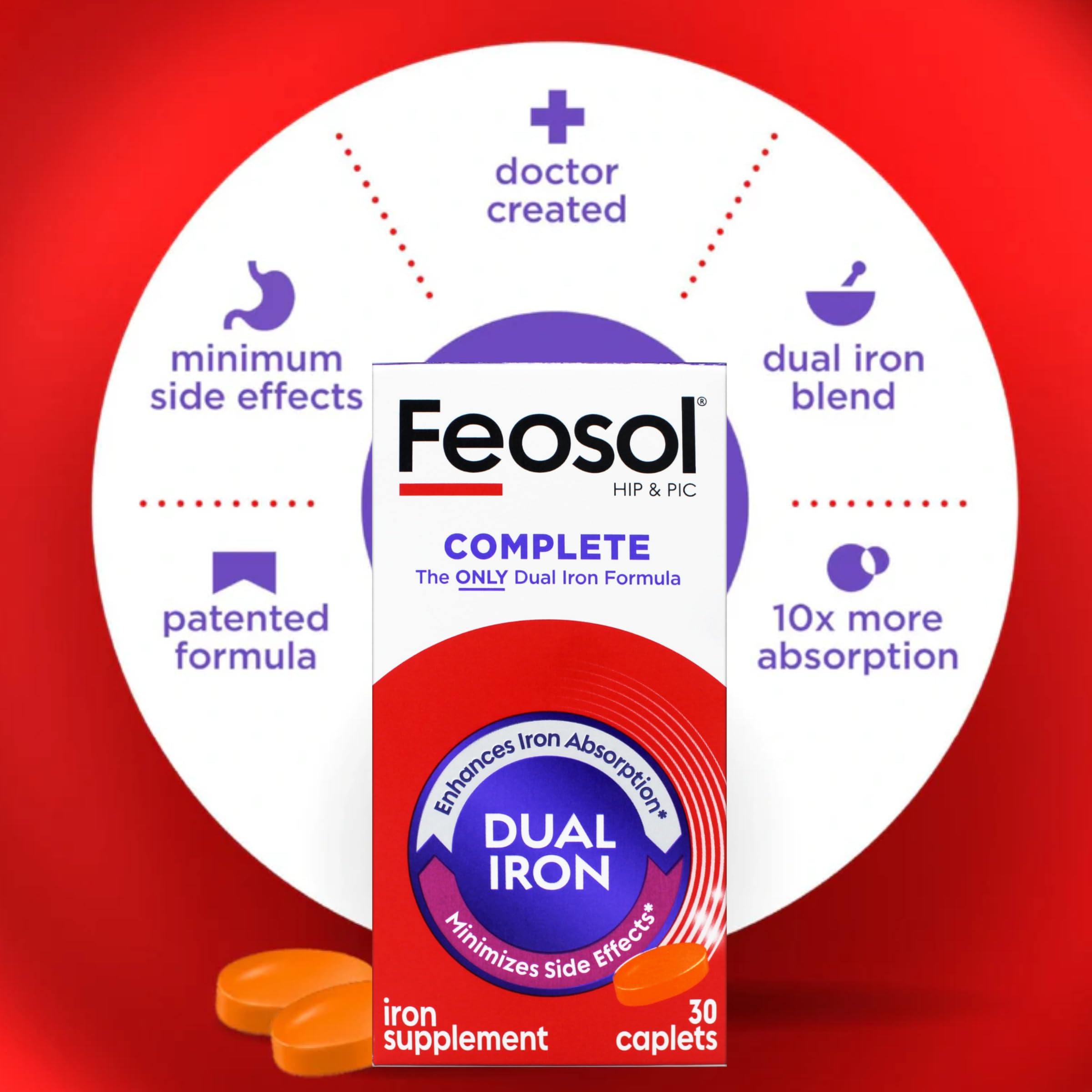 Feosol Complete Iron Supplement Caplets 28mg lifestyle scene