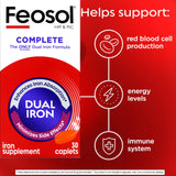 Feosol Complete Iron Supplement Caplets 28mg packaging details