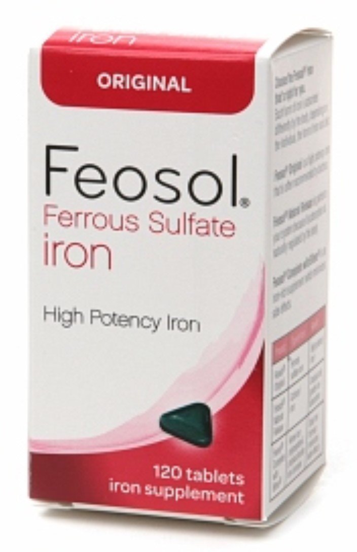 Feosol Original Iron Supplement 65mg tablet packaging front view