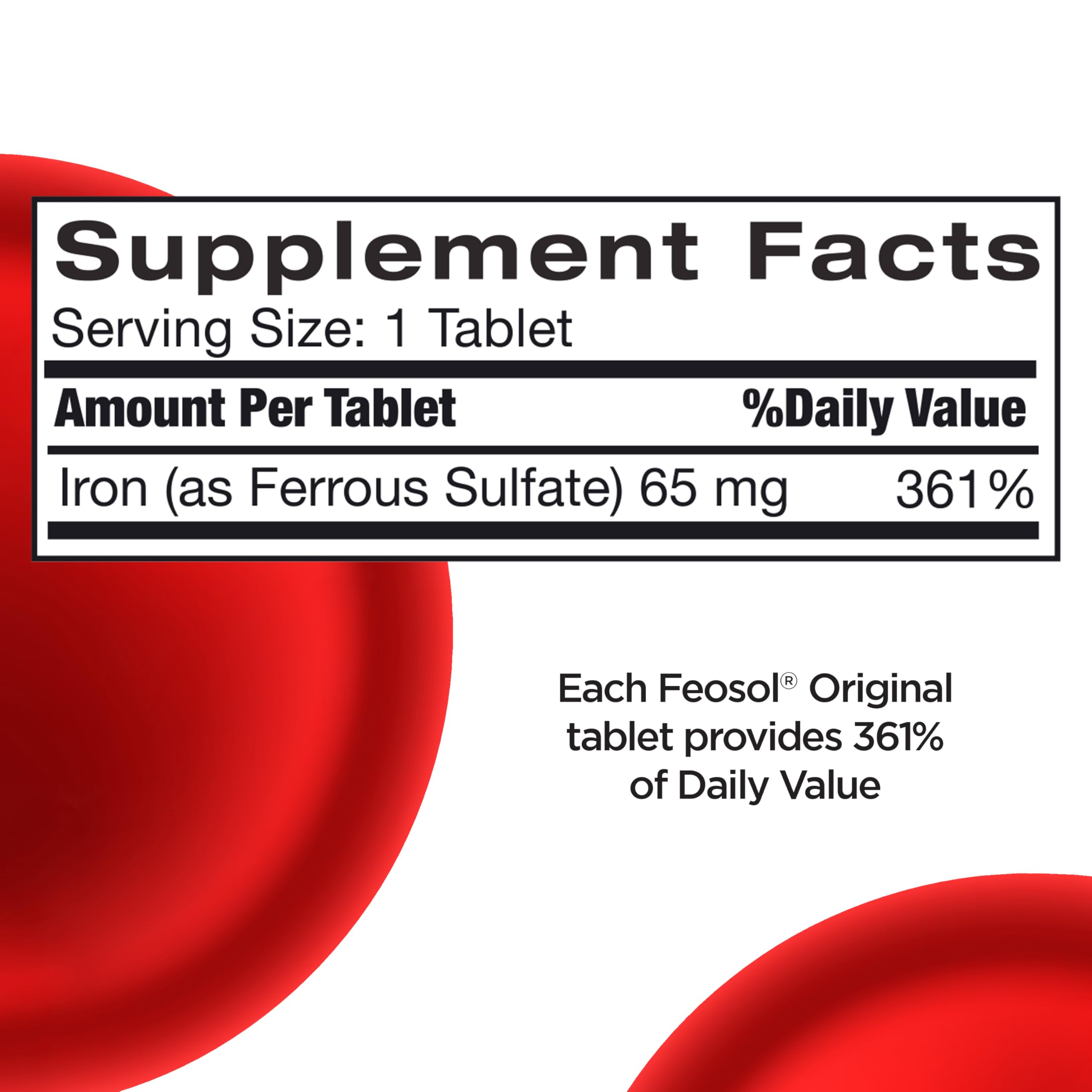 Feosol Original Iron Supplement with a measuring spoon