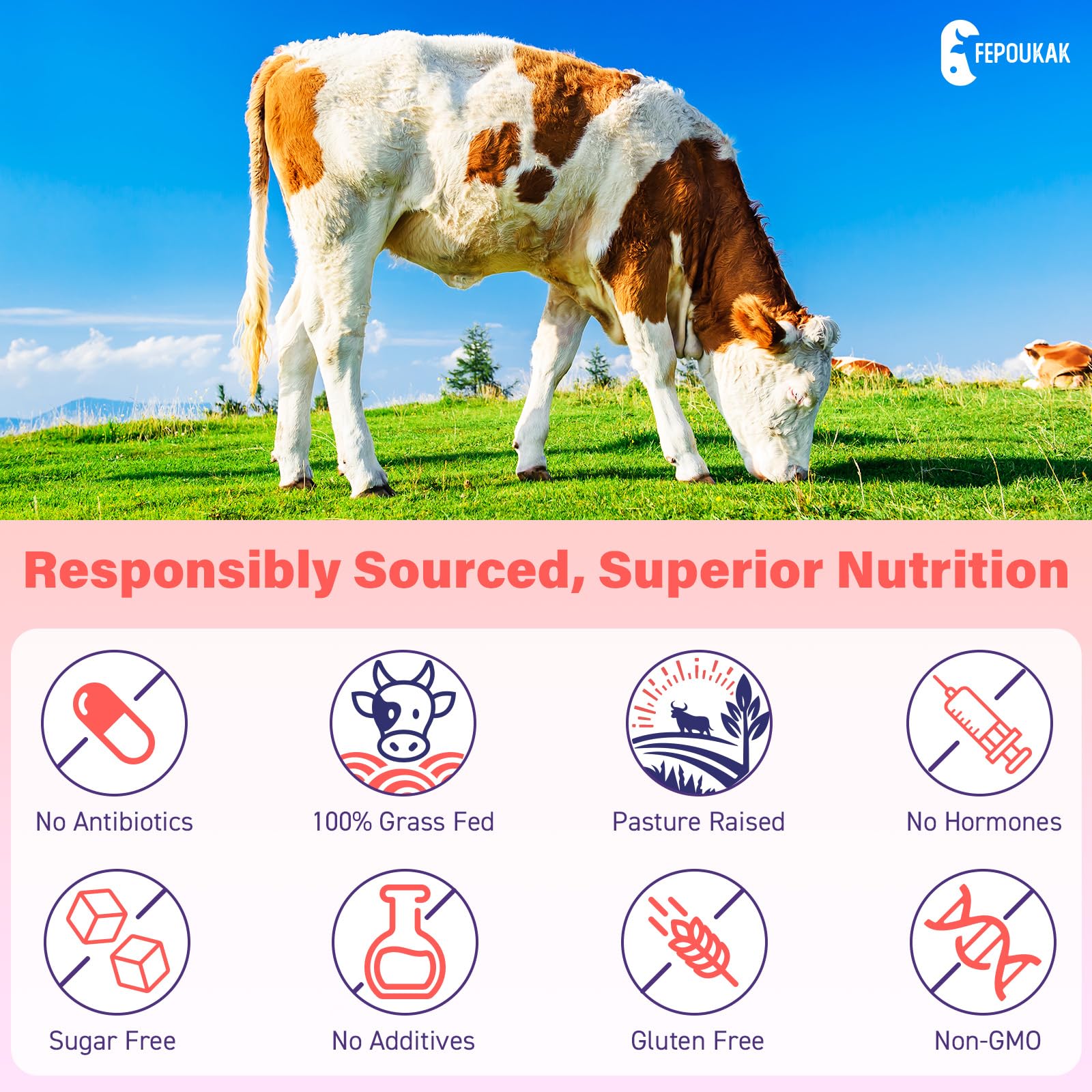 Fepoukak Beef Organ Supplement for Women gummy in a hand