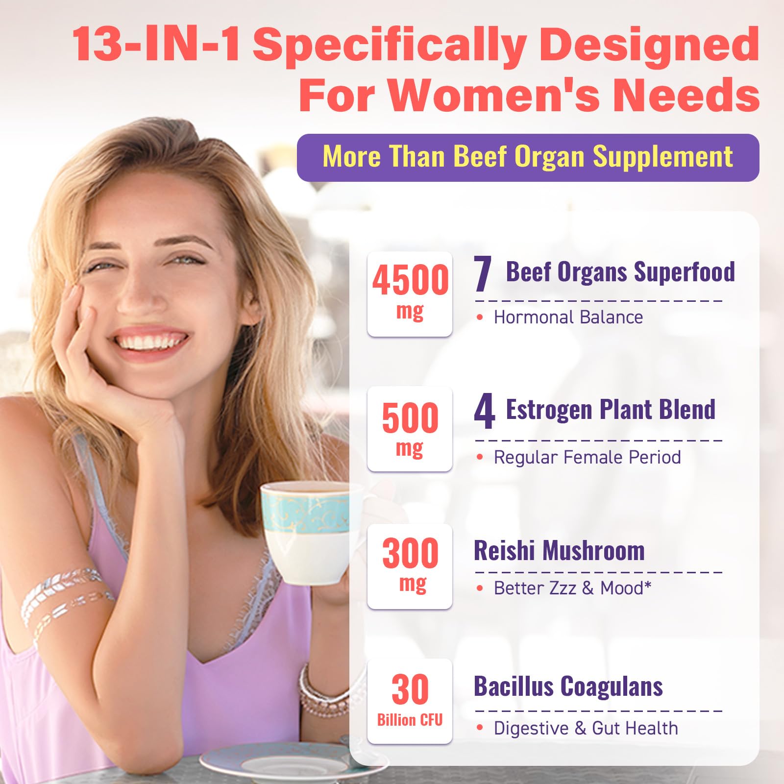 Fepoukak Beef Organ Supplement for Women gummy ingredients list