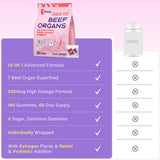 Fepoukak Beef Organ Supplement for Women gummy with pomegranate flavour