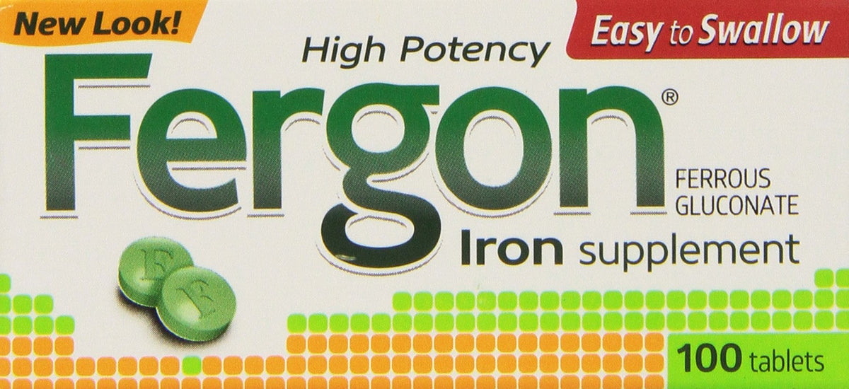 Fergon Iron Supplement 27mg front view with packaging