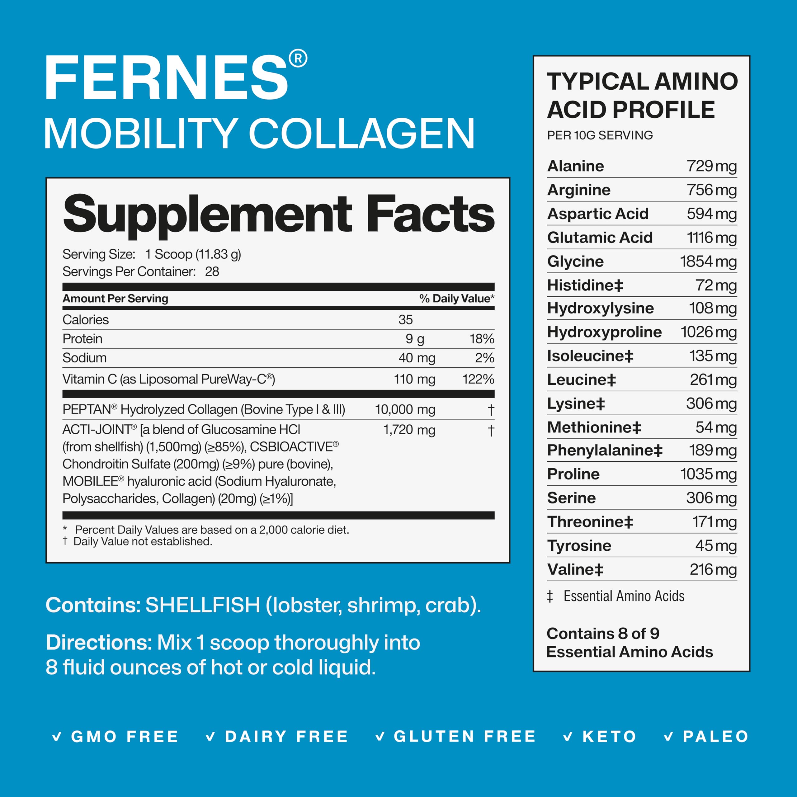 Fernes Mobility Collagen Peptides powder texture close-up