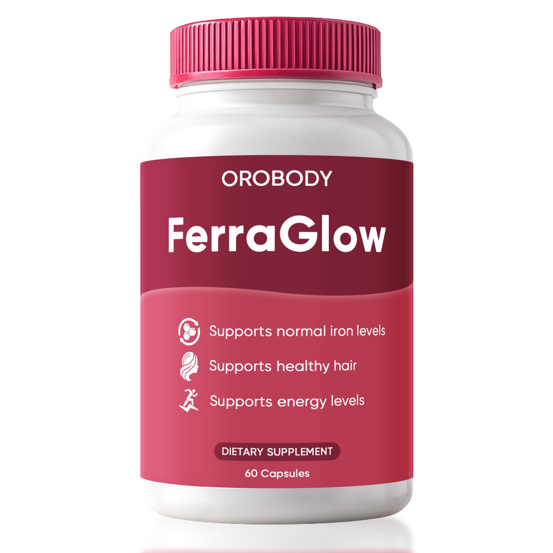 FERRAGLOW Daily Iron Supplement 60 capsules front view