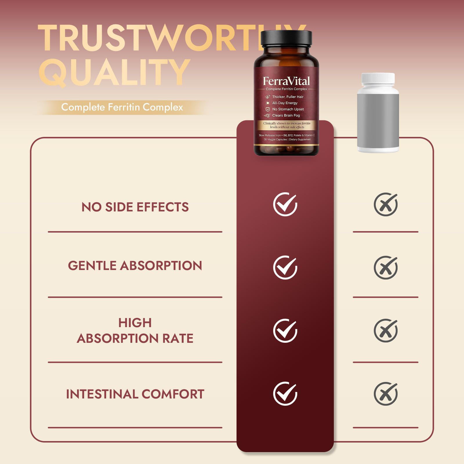 FerraVital Iron Supplement capsule in hand