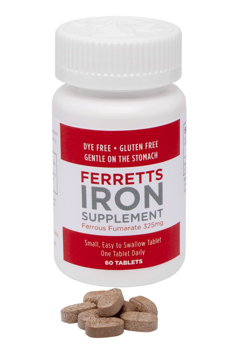 Ferretts Iron Supplement 106mg Elemental Iron capsules back view