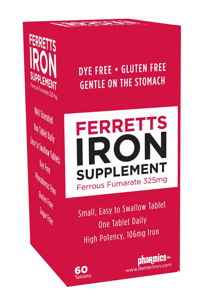 Ferretts Iron Supplement 106mg Elemental Iron capsules front view