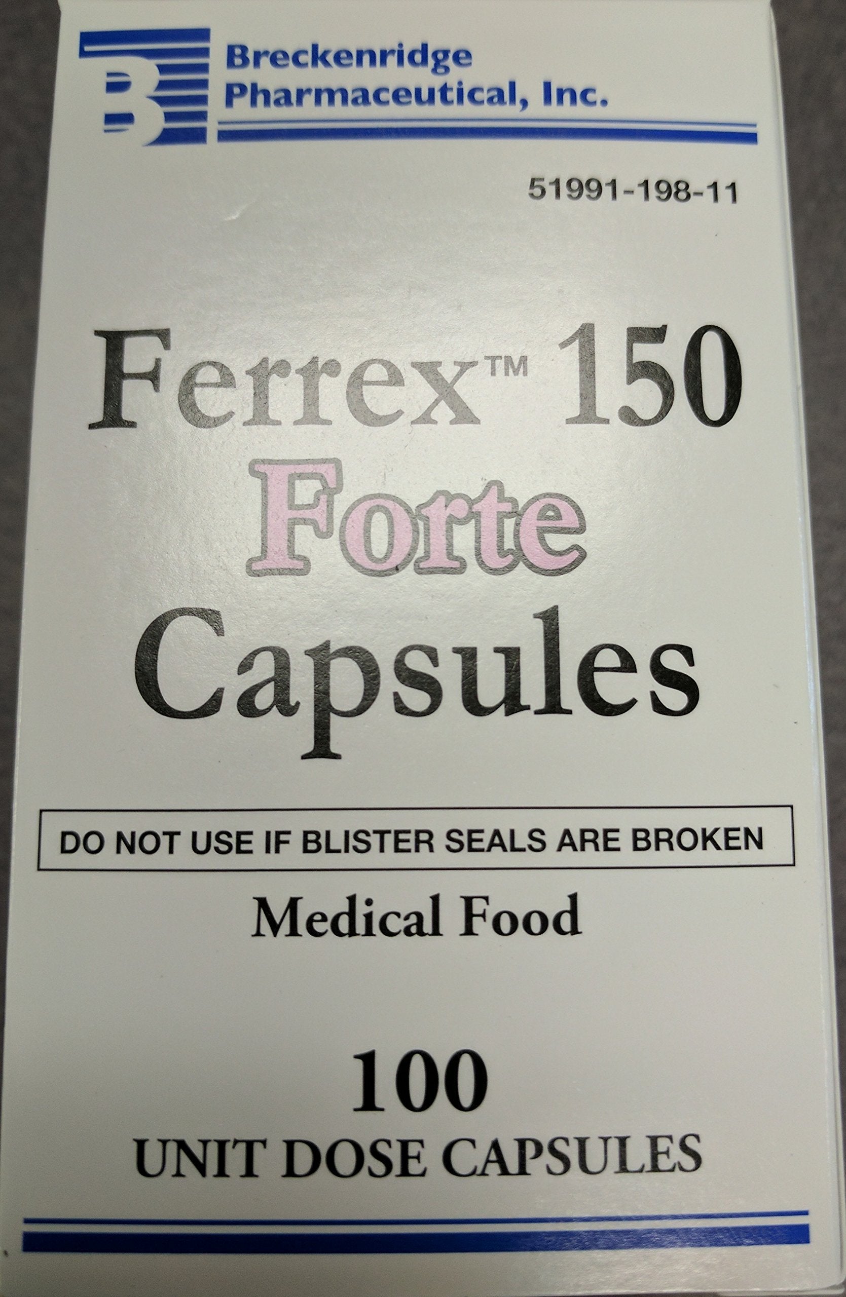 FERREX-150 Iron Supplement unit dose capsules front view