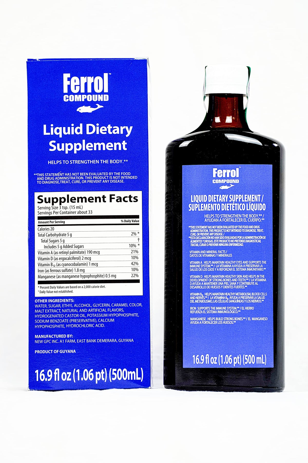Ferrol Liquid Dietary Supplement 16.9 fl oz front view