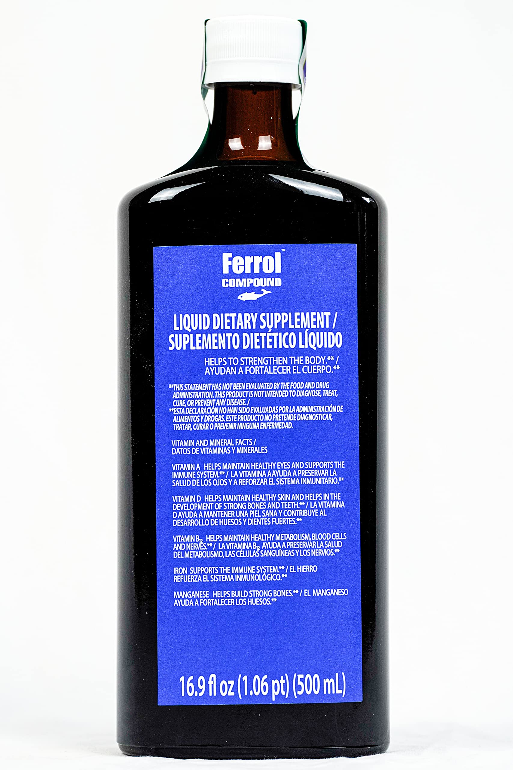 Ferrol Liquid Dietary Supplement 16.9 fl oz side view
