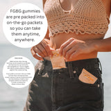 FGBG Summer Glow Gummies sachet opened revealing gummies