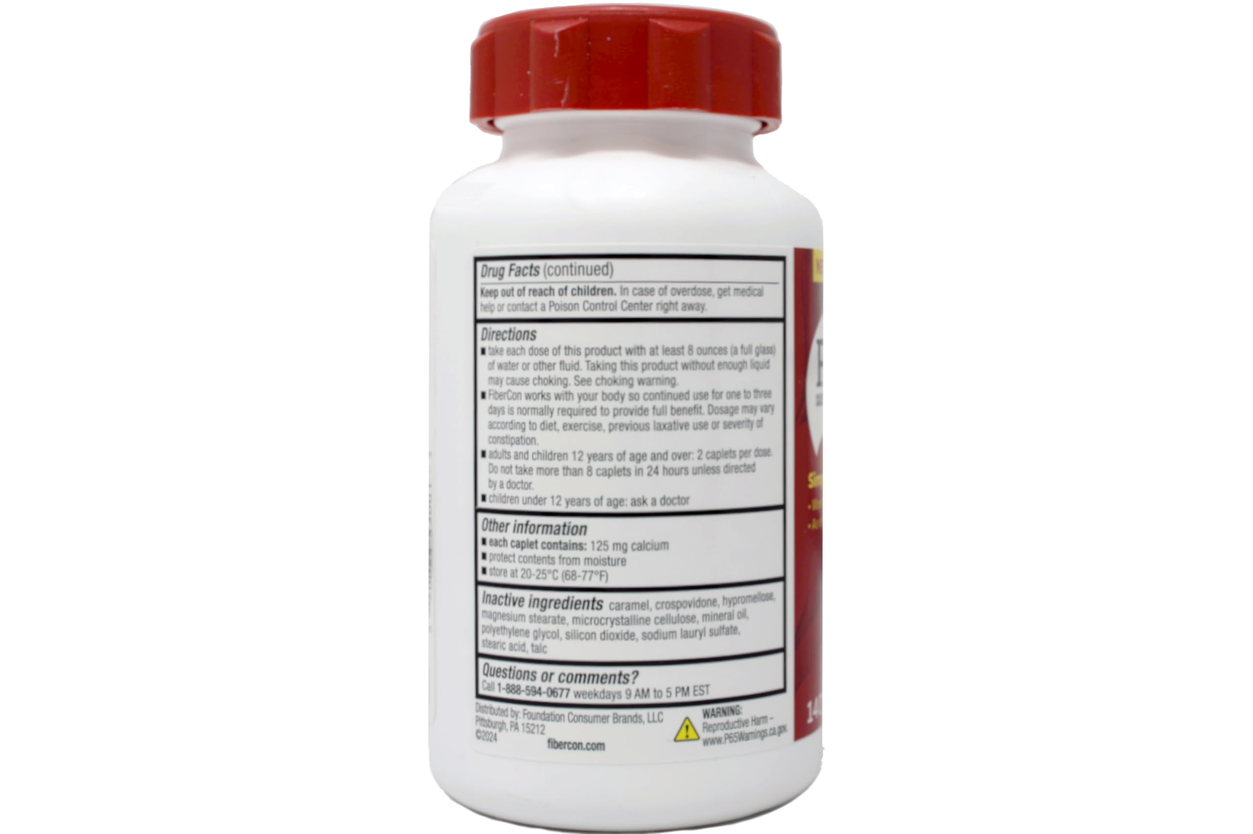 Fibercon caplets in packaging