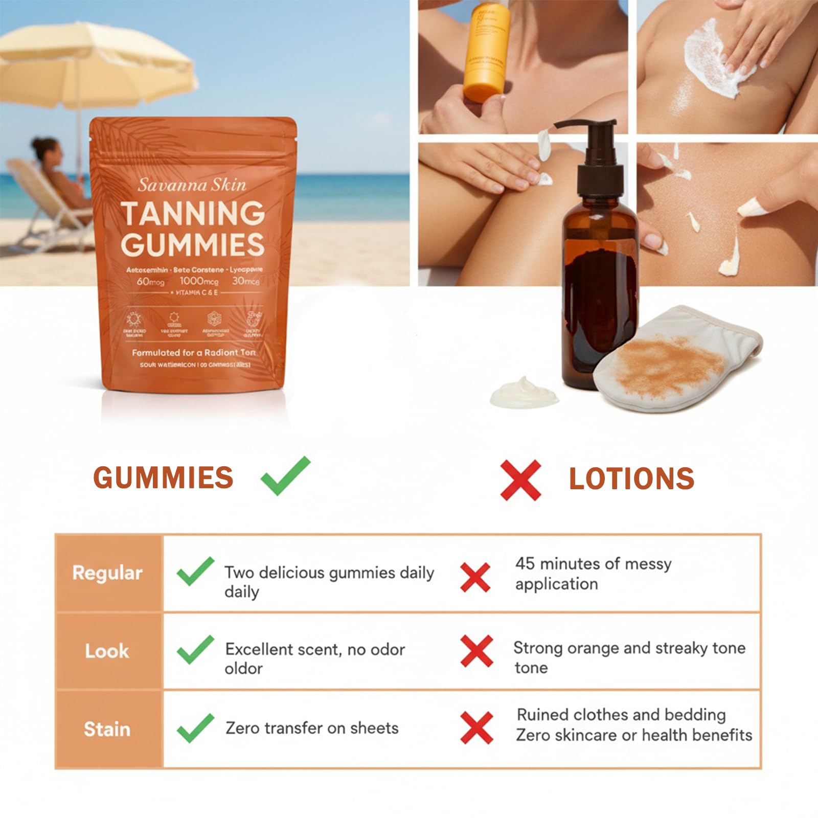 Fibosara Savanna Skin Tanning Gummies in a bowl
