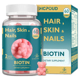 Ficpoud Biotin Gummies bottle front view with 60 gummies