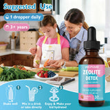 Ficpoud Zeolite Drops 30ml with water and juice