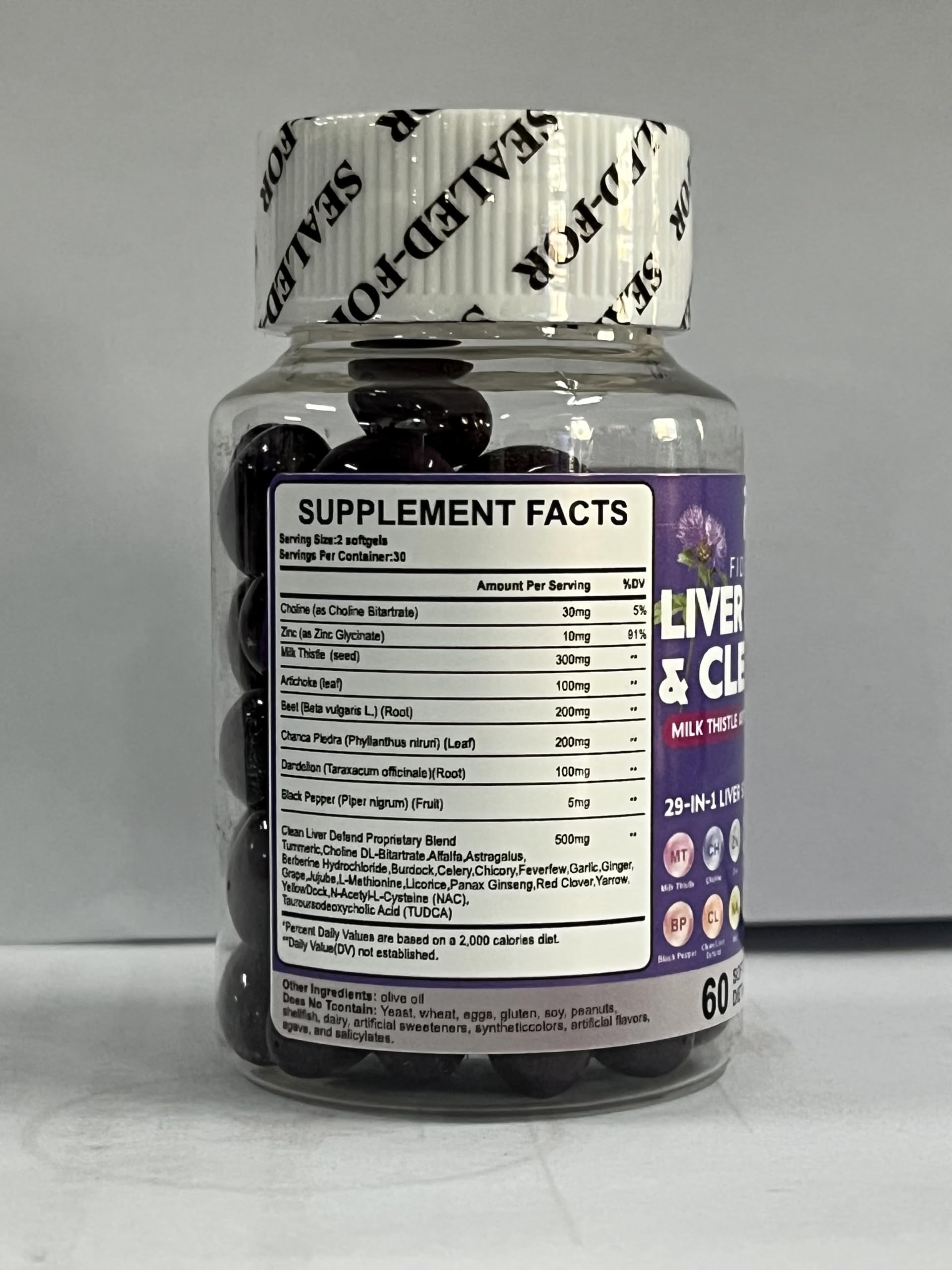 FIDERNIC Milk Thistle Supplement ingredients list