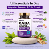 Fidus GABA Supplements 1050mg Blend capsules on a wooden table