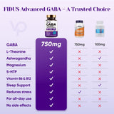 Fidus GABA Supplements 1050mg Blend ingredients list on packaging