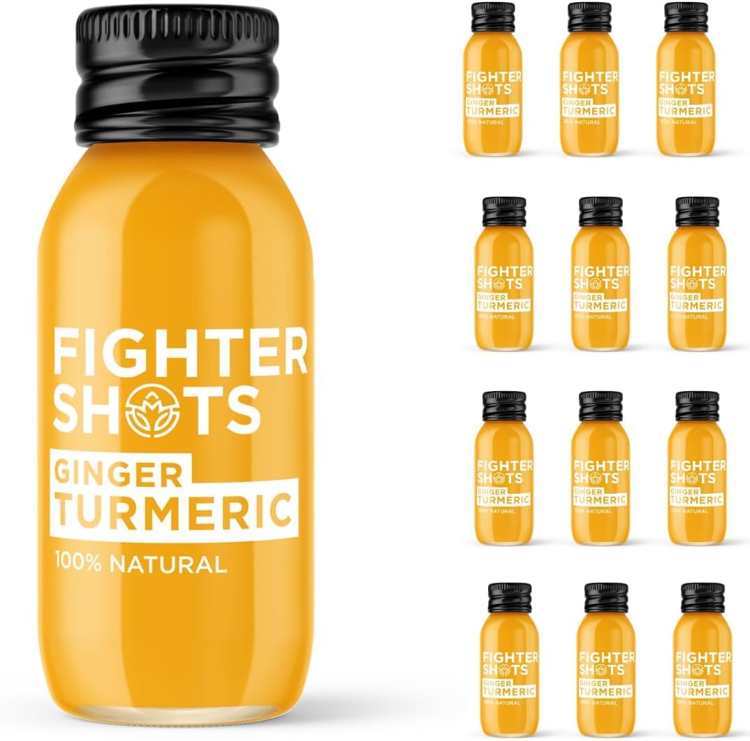 Fighter Shots Ginger and Turmeric Wellness Shots front view