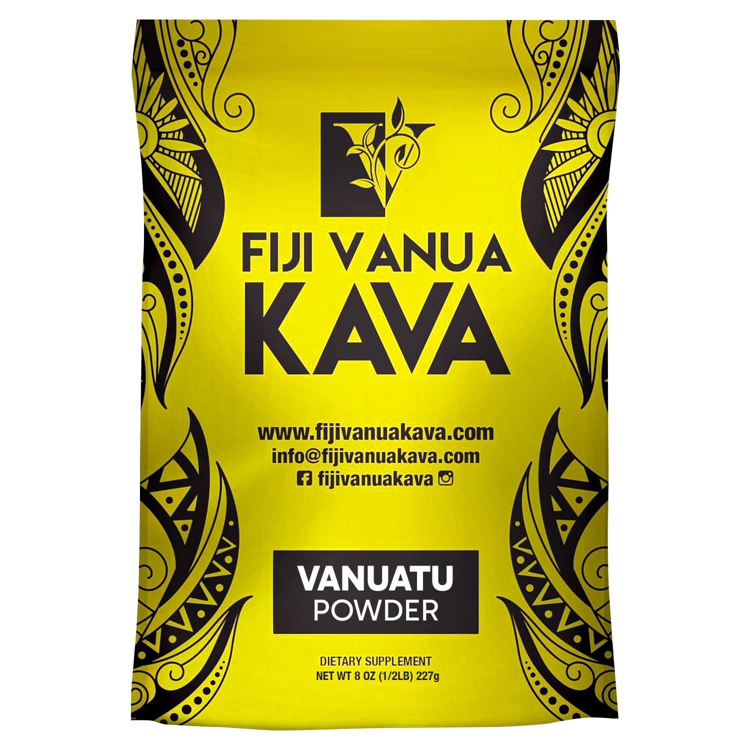 Fiji Vanua Kava Medium Grind Kava Powder 222g front view