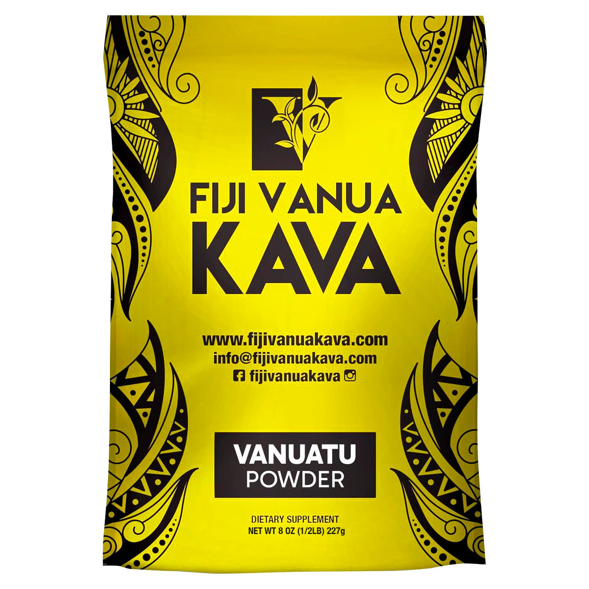 Fiji Vanua Kava Medium Grind Kava Powder 222g front view