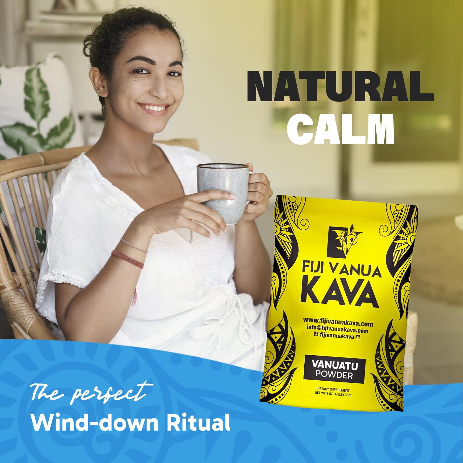 Fiji Vanua Kava powder in a bowl