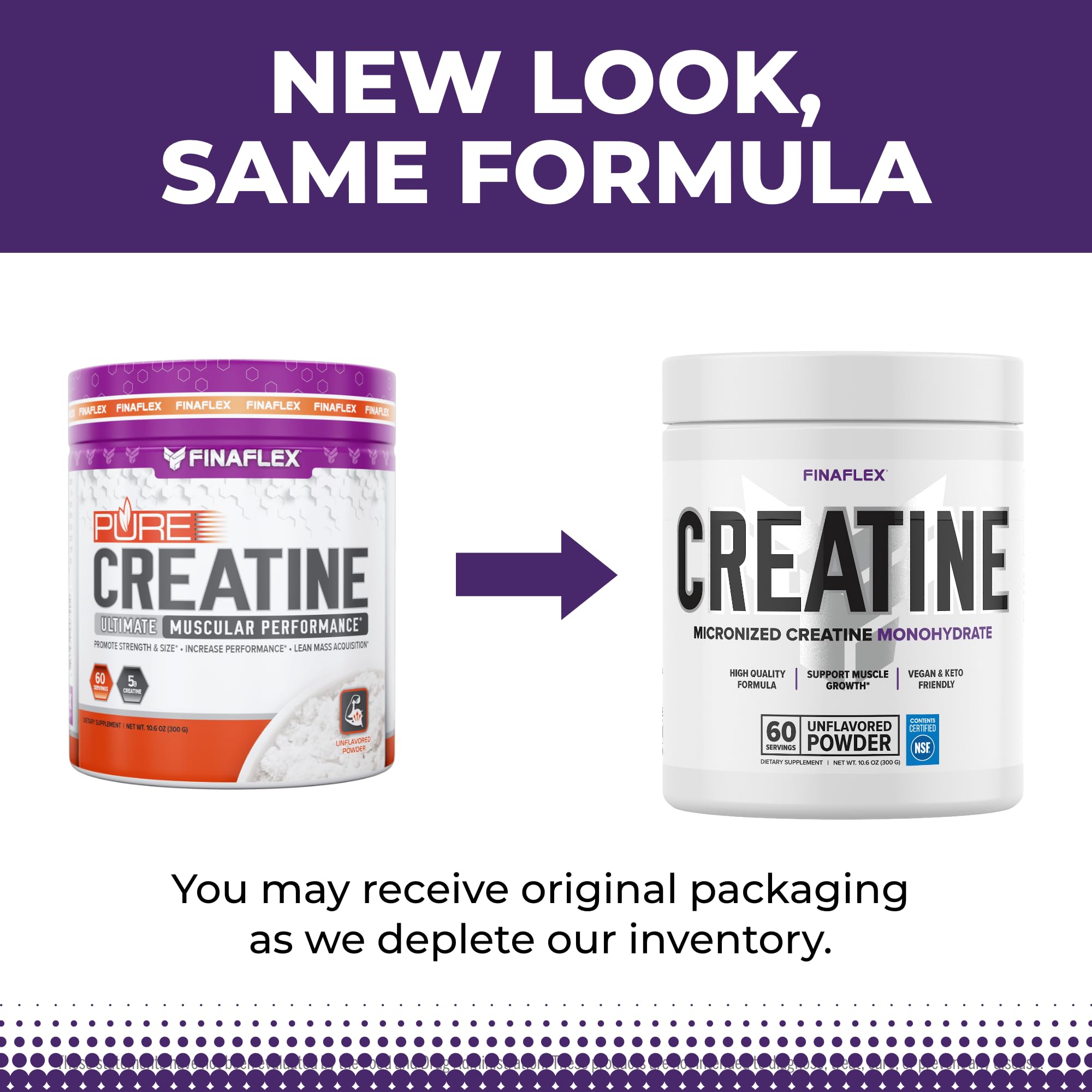 FINAFLEX Pure Creatine Monohydrate back view with ingredients
