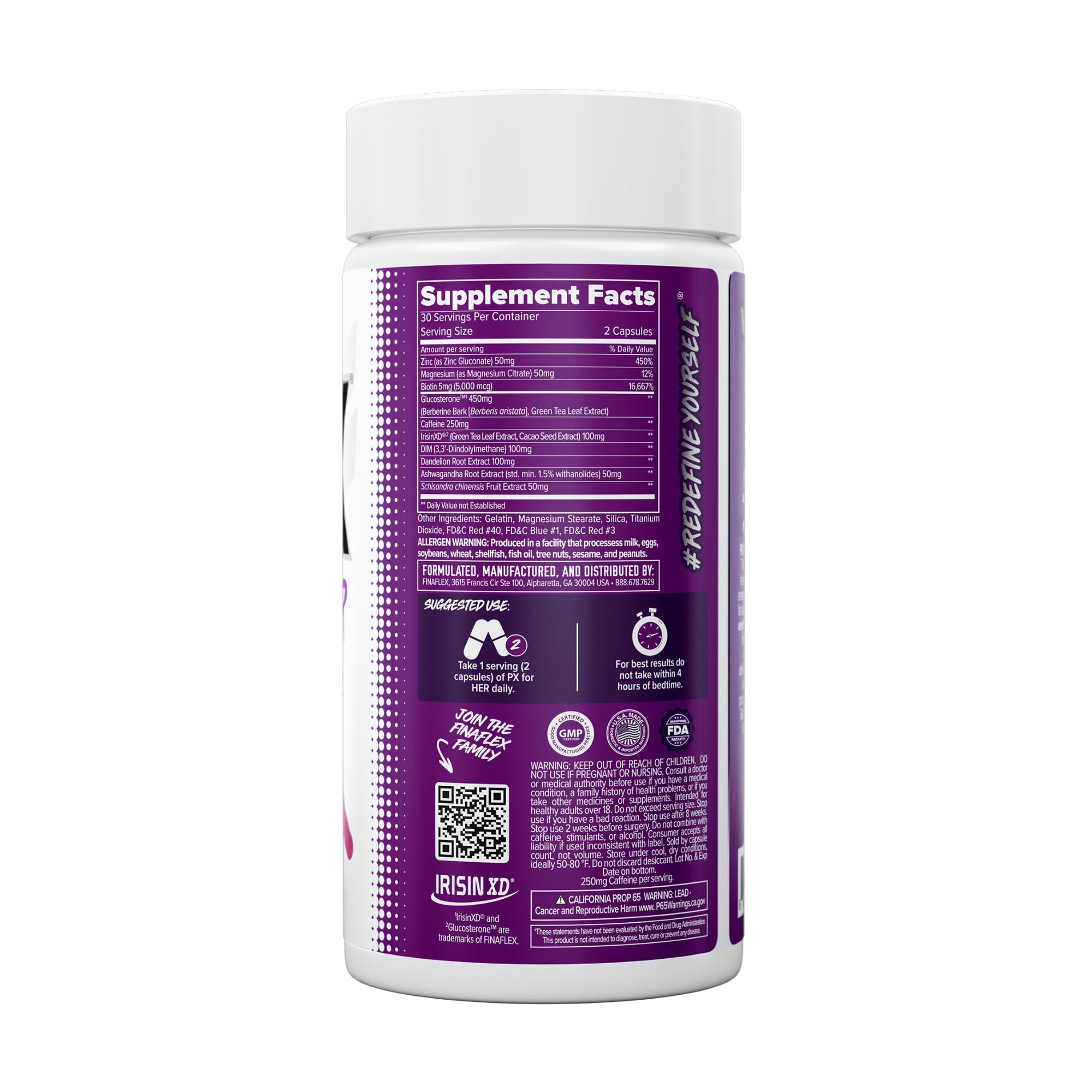 FINAFLEX PX for HER Fat Burner Supplement on a fitness table
