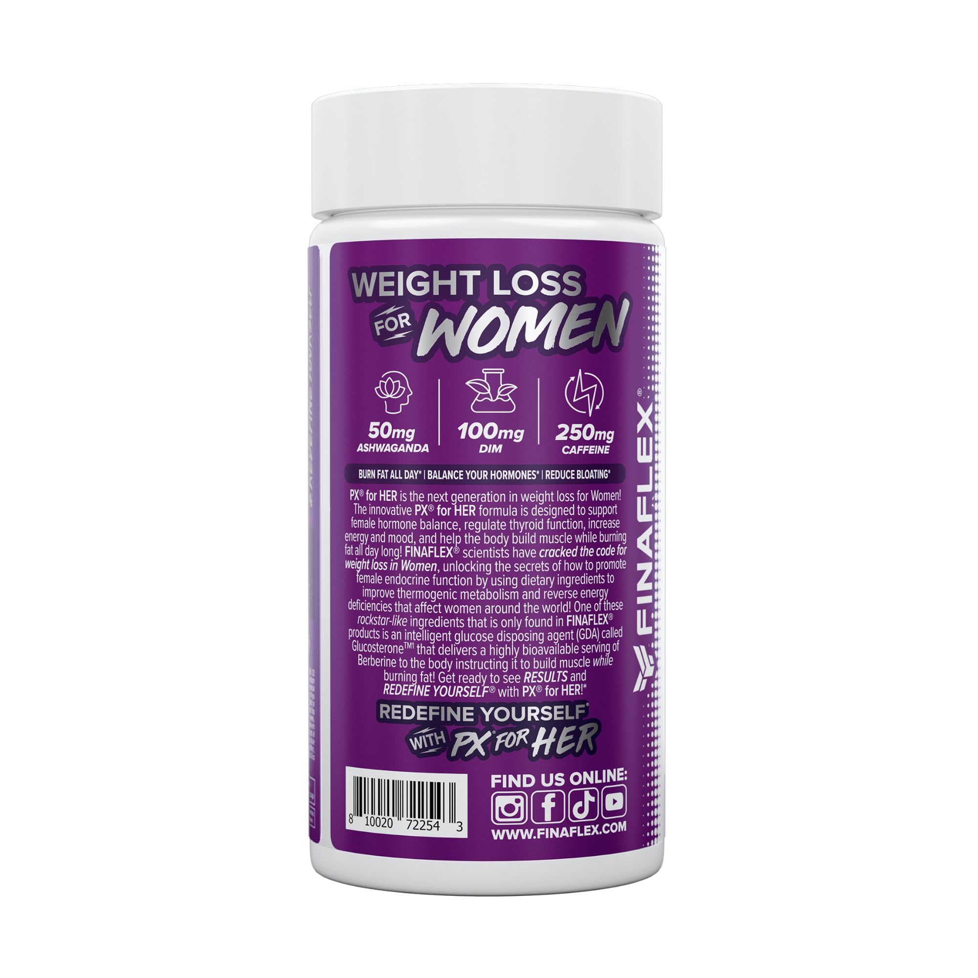 FINAFLEX PX for HER Fat Burner Supplement with workout gear