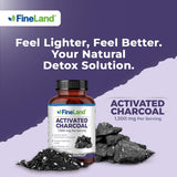 FineLand Activated Charcoal 780mg supplement side view