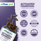 FineLand Activated Charcoal 780mg supplement with measuring spoon