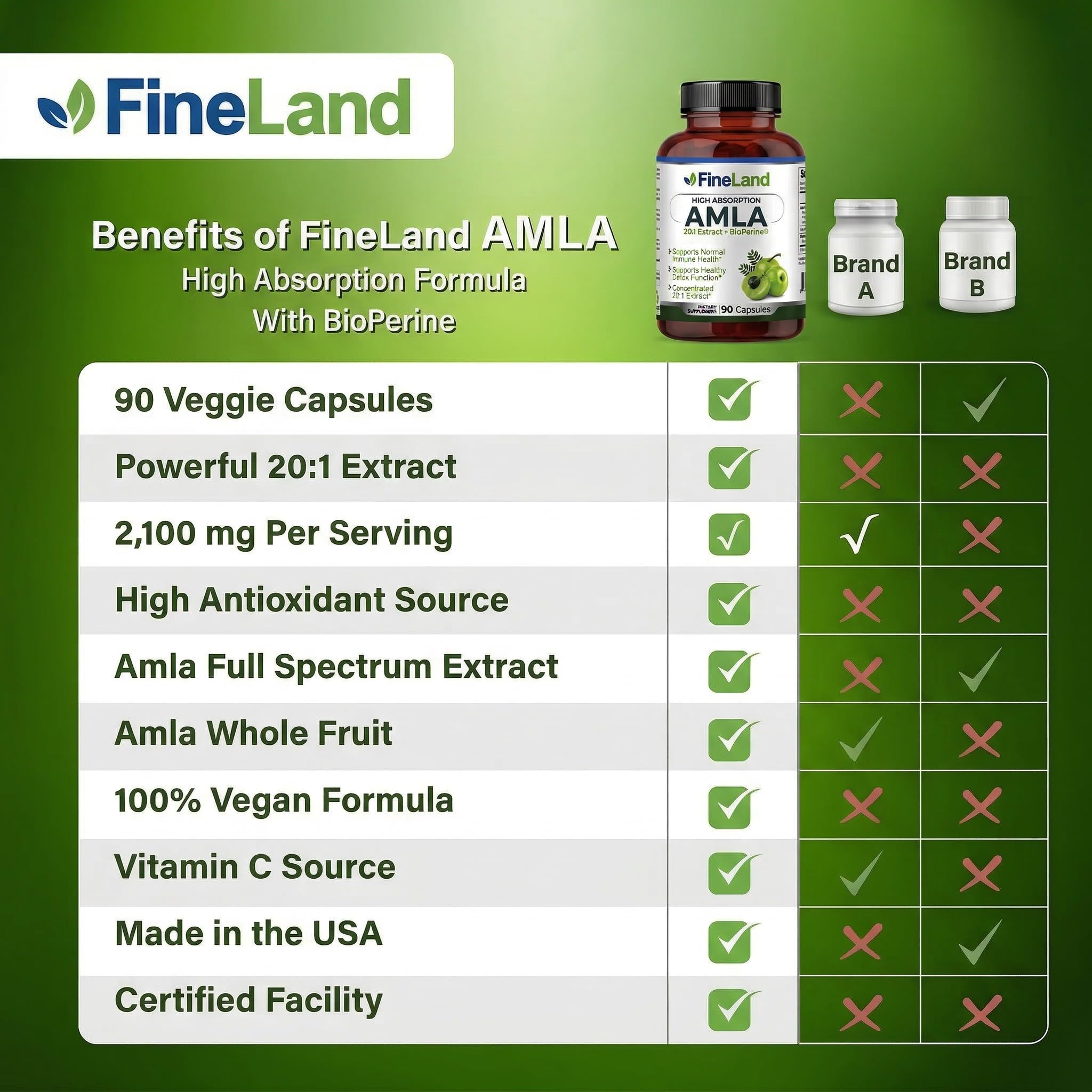 FineLand Amla Extract 20:1 side view of bottle