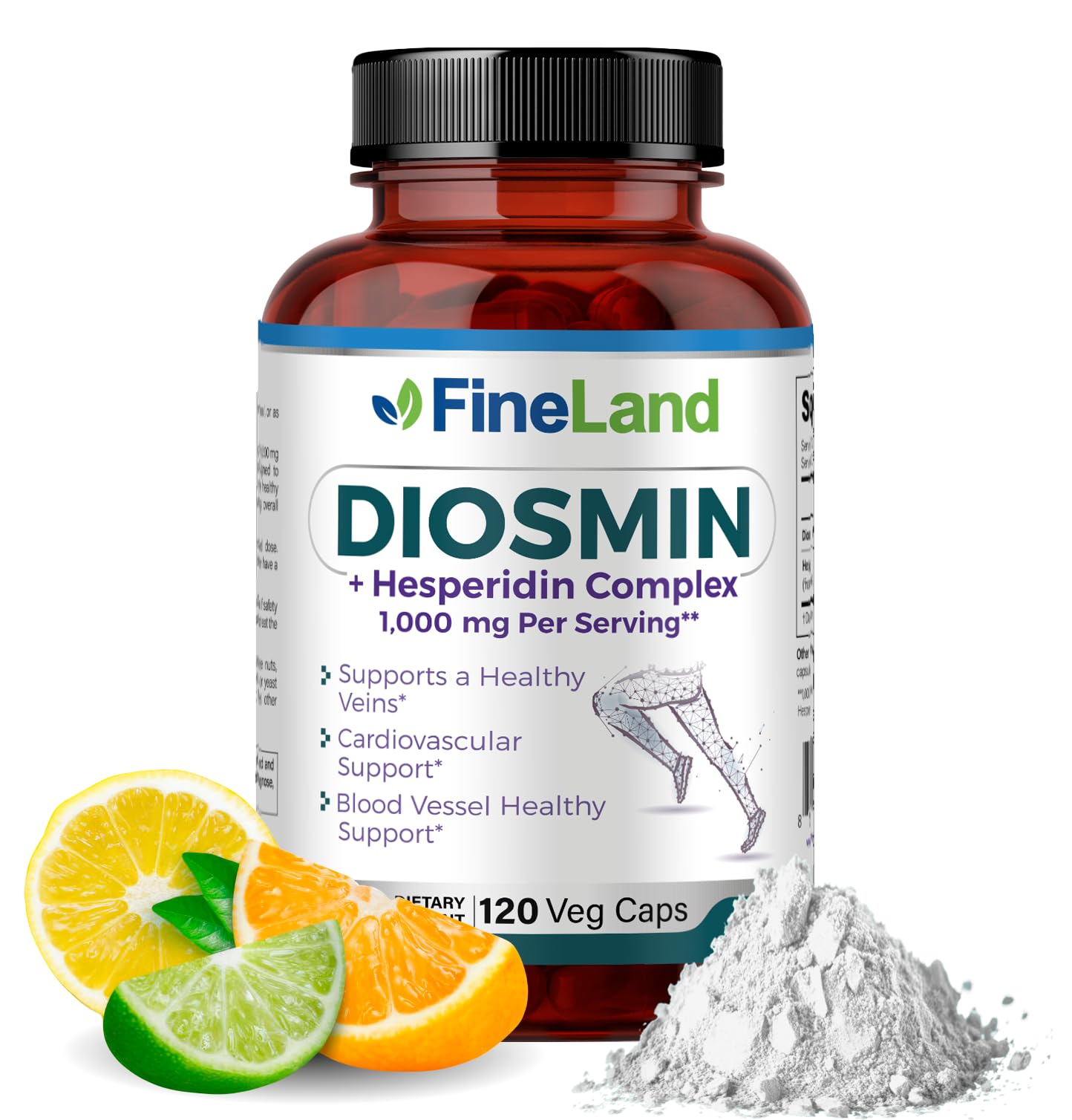 FineLand Diosmin & Hesperidin 120 Capsules front view