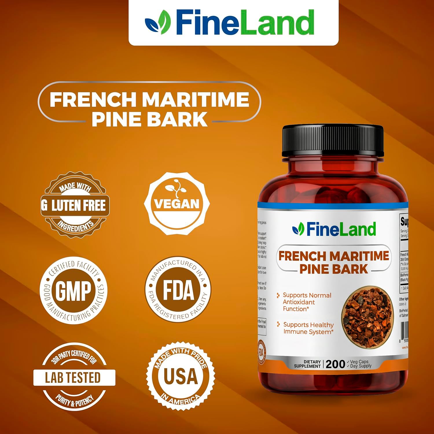 FineLand French Maritime Pine Bark Extract 450mg ingredients list