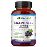 FineLand Grape Seed Extract 500mg 120 Capsules front view