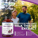 FineLand Milk Thistle Capsules back view with ingredient list