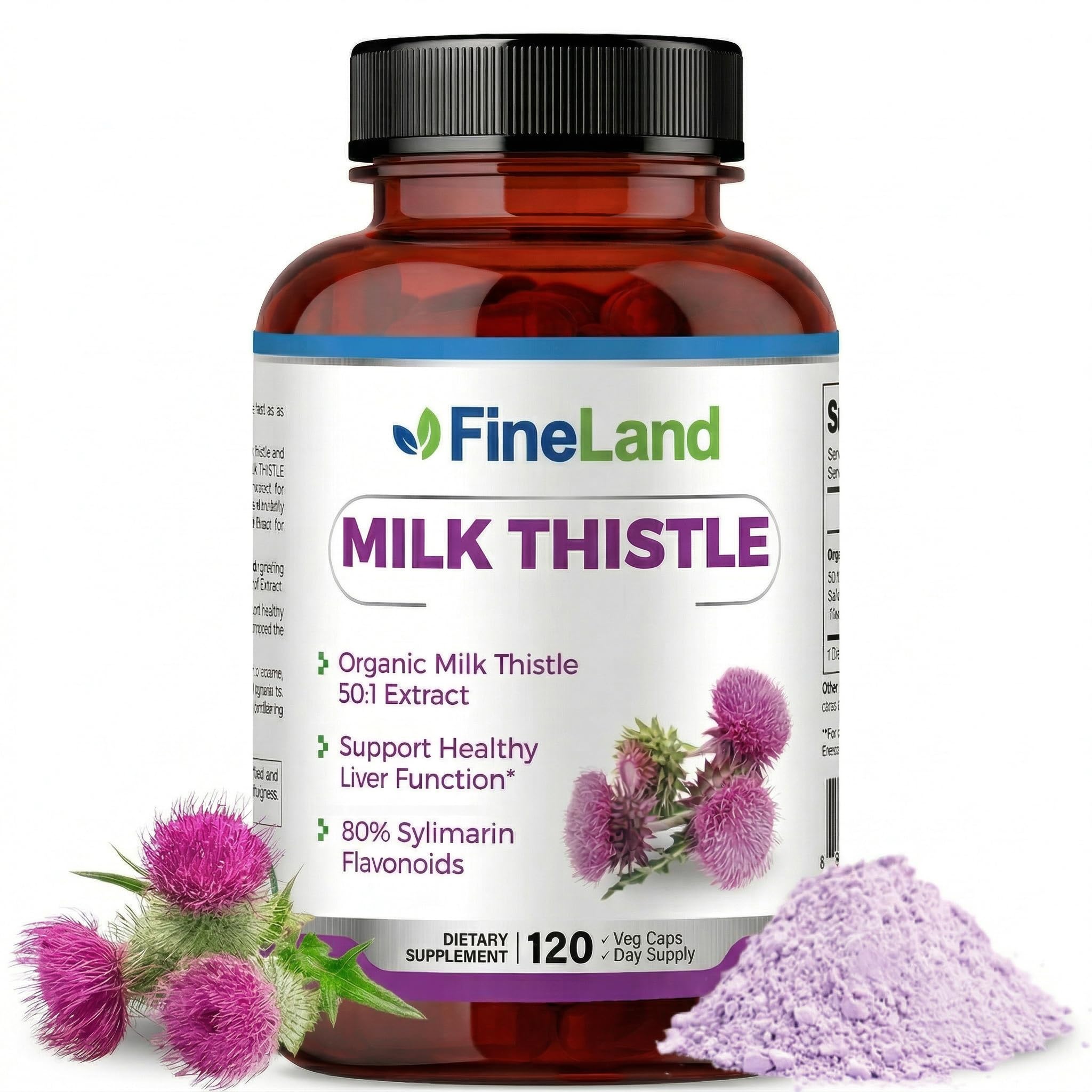 FineLand Milk Thistle Capsules front view with packaging