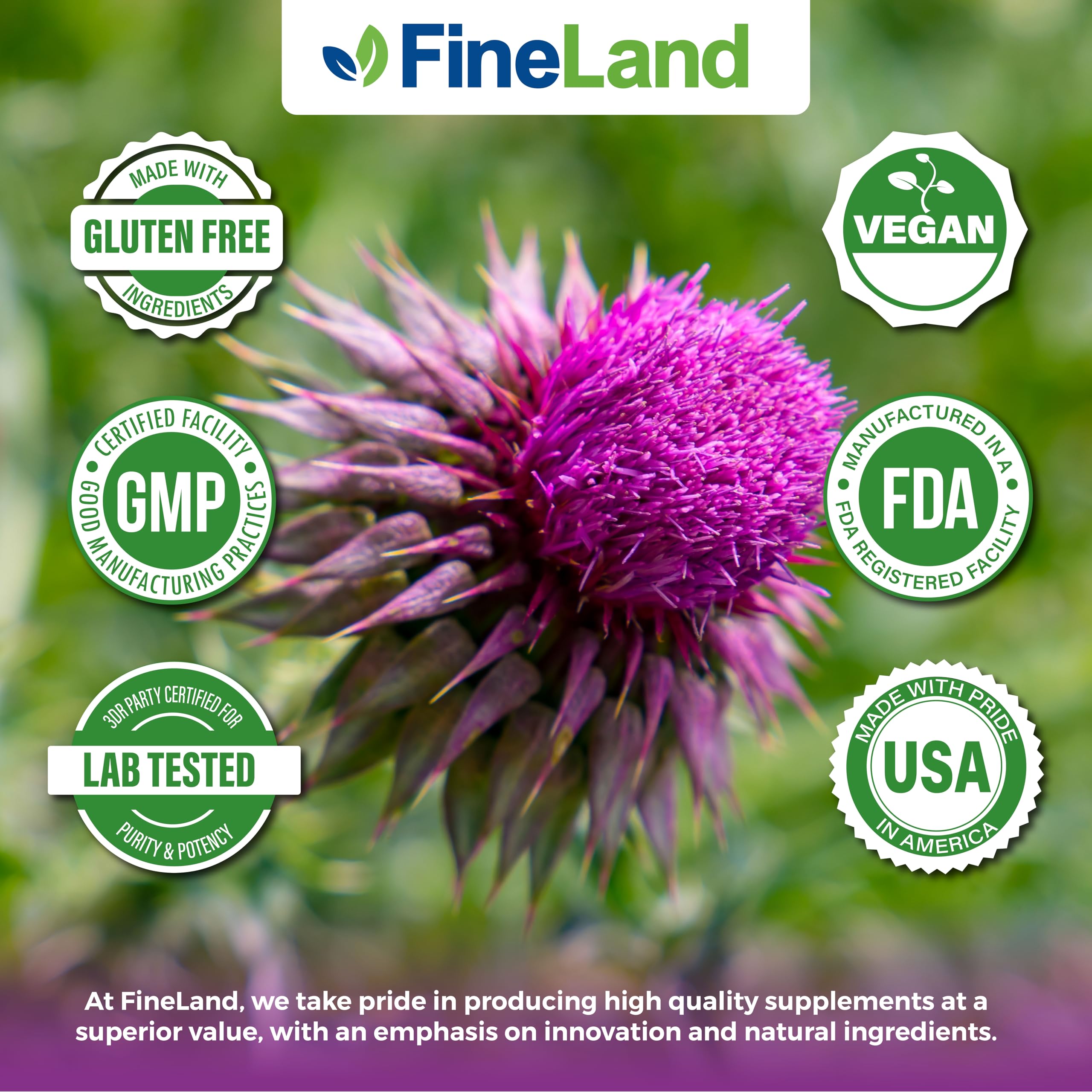 FineLand Milk Thistle Capsules packaging details