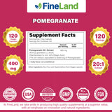 FineLand Pomegranate Extract capsules on a wooden table