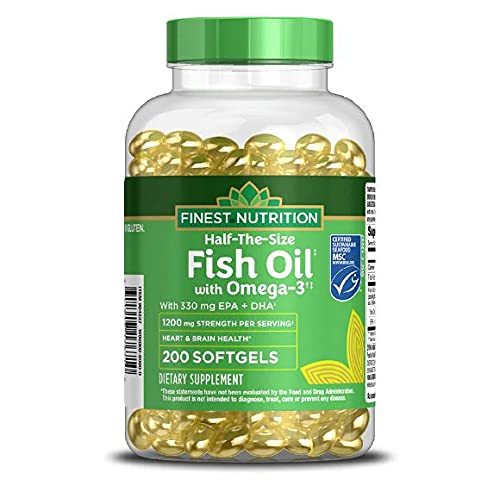 Finest Nutrition Fish Oil Softgels front view packaging