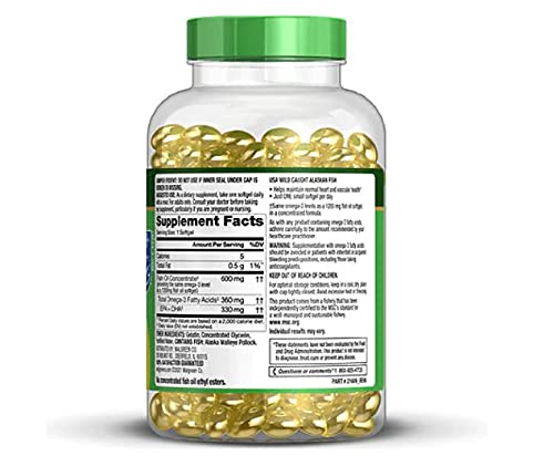 Finest Nutrition Fish Oil Softgels side view showing softgel size