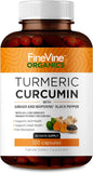 FineVine Organics Turmeric Curcumin 1500mg front view