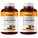 FineVine Organics Turmeric Curcumin 1500mg supplement front view