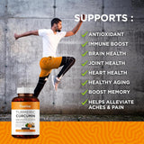 FineVine Organics Turmeric Curcumin capsules on a wooden table
