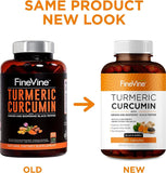 FineVine Organics Turmeric Curcumin supplement back label