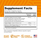 FineVine Organics Turmeric Curcumin supplement bottle side view