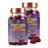 fiocko Cortisol Support Gummies bottle front view with mixed berry flavour